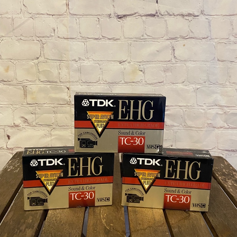 Sealed Vintage TDK EHG VHS Tapes - Black and Gold